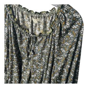 Max Studio Peasant Top Womens Sz 2X Long‎ Sleeve Ruffle Neckline Blouse